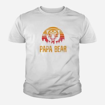 Mens Fathers Day Papa Grandpa Distressed Papa Bear Sunset Premium Kid T-Shirt - Seseable