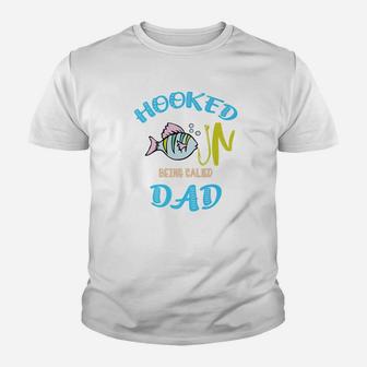 Mens Fishing Dad Shirt Fisherman Fathers Day Gift Daddy Kid T-Shirt - Seseable