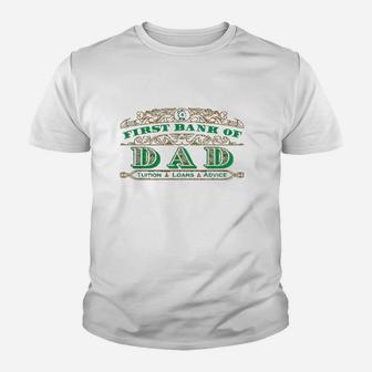 Mens Funny First Bank Of Dad Kid T-Shirt - Seseable
