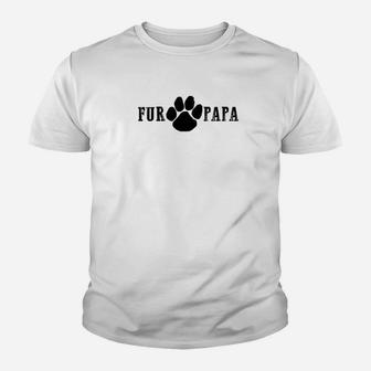 Mens Fur Papa Funny Dog Dad Paw Print Fathers Day Gift Premium Kid T-Shirt - Seseable