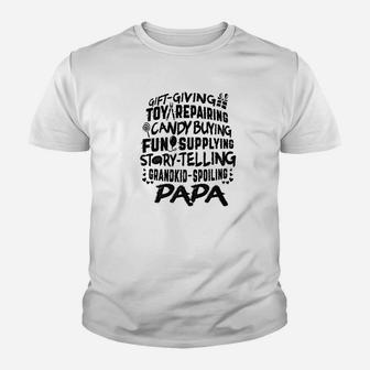 Mens Grandpa Gift Proud Papa Giving Grandkid Spoiling Grandpa Ts Kid T-Shirt - Seseable