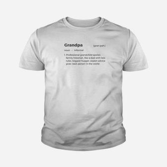 Mens Grandpa Noun Dictionary Word Fathers Day Grandad Premium Kid T-Shirt - Seseable