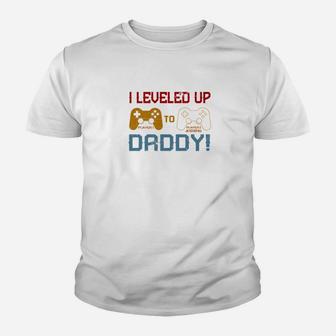 Mens I Leveled Up To Daddy Fathers Day Gifts For Men Premium Kid T-Shirt - Seseable