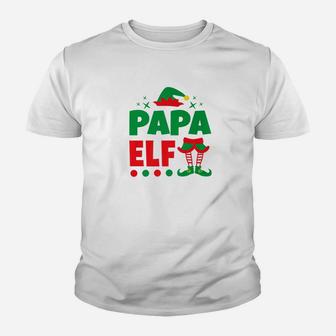 Mens Papa Elf Xmas Matching Family Christmas Pajamas Shirt Gift Kid T-Shirt - Seseable