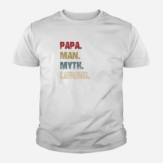 Mens Papa Man Myth Legend Funny Gift For Father Dad Daddy Premium Kid T-Shirt - Seseable