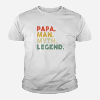 Mens Papa Man Myth Legend Shirt Dad Father Gift Retro P Kid T-Shirt - Seseable