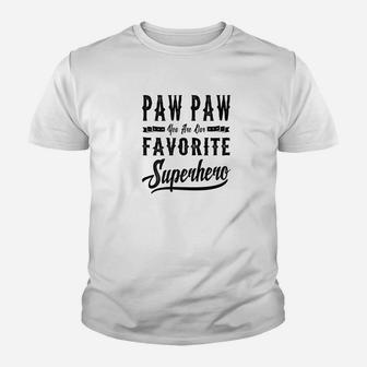 Mens Paw Paw Superhero Fathers Day Gifts Dad Grandpa Men Kid T-Shirt - Seseable