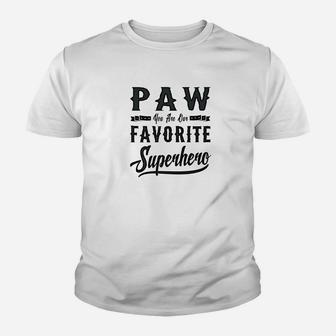 Mens Paw Superhero Fathers Day Gifts Dad Grandpa Men Kid T-Shirt - Seseable