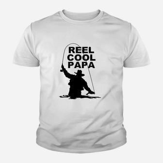 Mens Reel Cool Papa Cool Fishing Dad Shirt Funny Fathers Day Gift Kid T-Shirt - Seseable