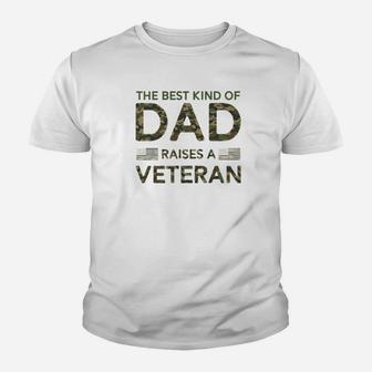 Mens Veteran Dad Soldier Military Camouflage Fathers Day Gifts Premium Kid T-Shirt - Seseable