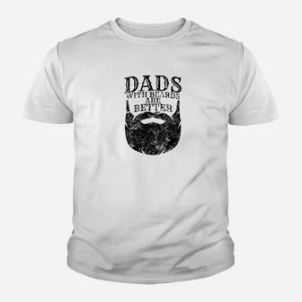 Mens Vintage Dads With Beards Are Better Fathers Day Gift Kid T-Shirt - Seseable