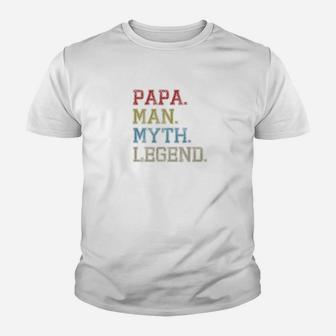 Mens Vintage Papa Man Myth Legend Gift For Father Dad Daddy Premium Kid T-Shirt - Seseable