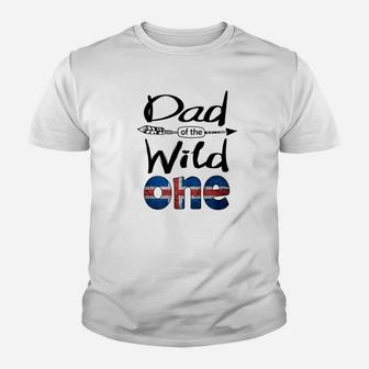 Mens White Icelander Dad Of The Wild One Birthday Iceland Flag Premium Kid T-Shirt | Seseable CA