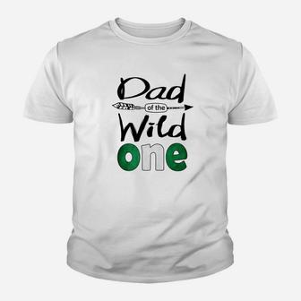 Mens White Nigerian Dad Of The Wild One Birthday Nigeria Flag Premium Kid T-Shirt | Seseable CA