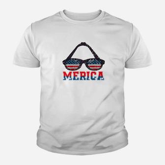Merica Sunglasses Patriotic 4th Of July Veterans Flag Day Premium Kid T-Shirt - Seseable