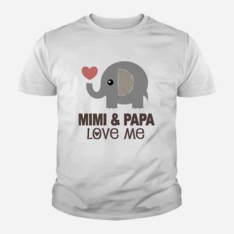 Mimi And Papa Love Me Elephant, best christmas gifts for dad Kid T-Shirt - Seseable