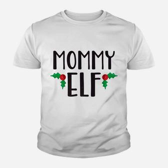 Mommy Elf Cute Funny Family Christmas Elf Kid T-Shirt - Seseable