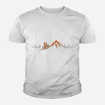 Mountain Bike Heartbeat Cute Bike Heartbeat Kid T-Shirt - Seseable