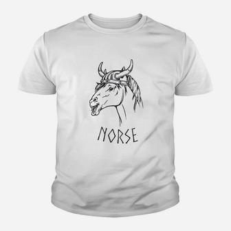 Norse Norwegian Scaninavian Horse Pun Dad Joke Norway Kid T-Shirt - Seseable