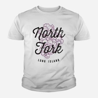 North Fork Long Island Ny Wine Country Cool Vintage Kid T-Shirt - Seseable