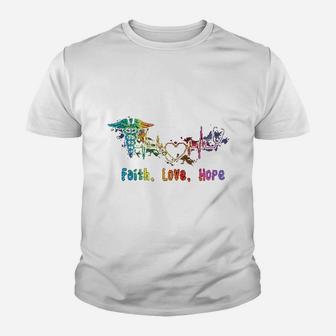 Nurse Nurse Everyday Superhero Faith Love Hope Gift Funny Kid T-Shirt - Seseable