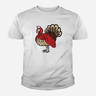 Nurse Turkey Funny Cute Thanksgiving Day Gift Kid T-Shirt - Seseable