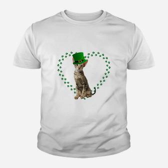 Oriental Shorthair Heart Paw Leprechaun Hat Irish St Patricks Day Gift For Cat Lovers Kid T-Shirt - Seseable