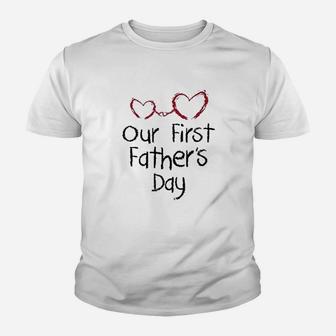 Our First Fathers Day Dad Baby Matching Set Kid T-Shirt - Seseable
