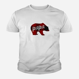 Papa Bear Flannel Family Shirts Bear Kid T-Shirt - Seseable