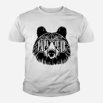 Papa Bear Sunglass Papa Bear, dad birthday gifts Kid T-Shirt - Seseable
