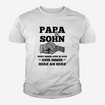 Papa & Sohn Handabdruck Kinder Tshirt, Herz an Herz Design - Seseable