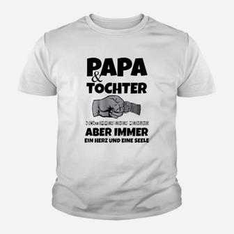 Papa & Tochter Hand in Hand Kinder Tshirt, Herz-und-Seele Motiv - Seseable