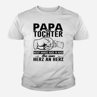 Papa und Tochter Herz an Herz Kinder Tshirt, Familienbindung Tee - Seseable