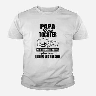 Papa und Tochter Kinder Tshirt, Ein Herz und Seele Weißes Baumwollshirt - Seseable