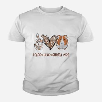 Peace Love Guinea Pigs Gift For Guinea Pigs Lover Kid T-Shirt - Seseable