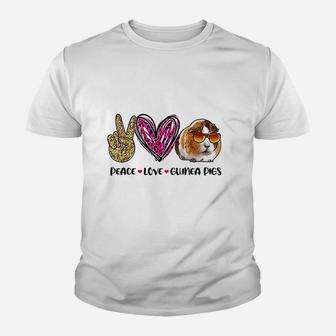 Peace Love Guinea Pigs Gift For Guinea Pigs Lover Kid T-Shirt - Seseable