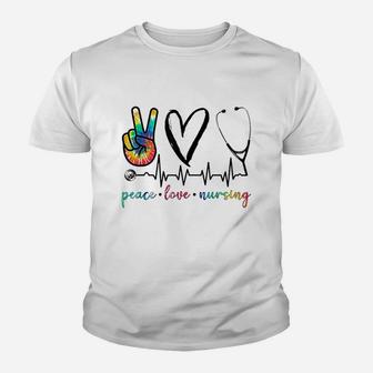 Peace Love Nurse Tie Dye Kid T-Shirt - Seseable