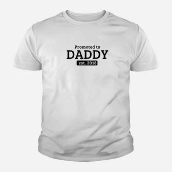 Promoted To Daddy Est 2018 Funny Dad Christmas Gift Kid T-Shirt - Seseable