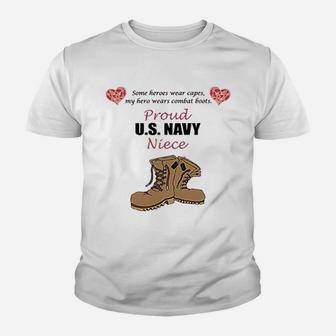 Proud Us Navy Niece Kid T-Shirt - Seseable