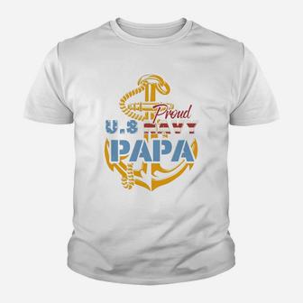 Proud Us Navy Papa Shirt, dad birthday gifts Kid T-Shirt - Seseable