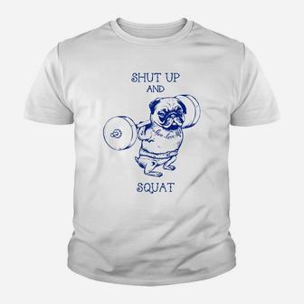 Pug Squat Gyms Kid T-Shirt - Seseable