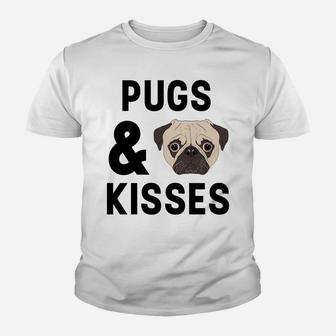 Pugs And Kisses Hugs Funny Valentines Day Gift Kid T-Shirt - Seseable
