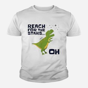 Reach For The Stars Dino T-rex Funny Dinosaur Kid T-Shirt - Seseable