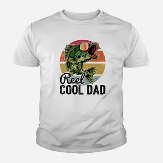 Reel Cool Dad Retro Fishing Sunglasses Funny Father Day Gift Premium Kid T-Shirt - Seseable