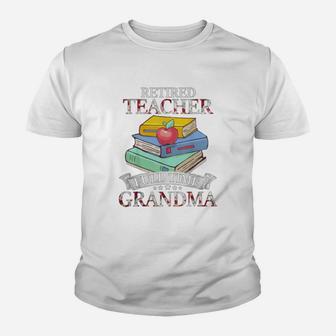 Retired Teacher Full Time Grandma Retirement Kid T-Shirt - Seseable