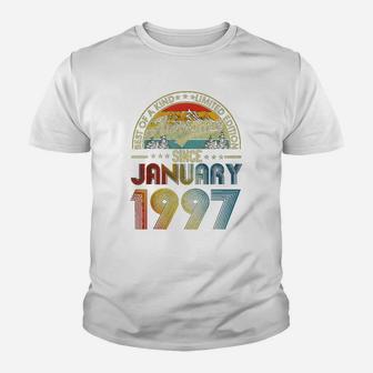 Retro 25th Years Old Gift Vintage January 1997 Kid T-Shirt - Seseable