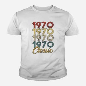 Retro Classic Born In 1970 51st Birthday Vintage Anniversary Kid T-Shirt - Seseable