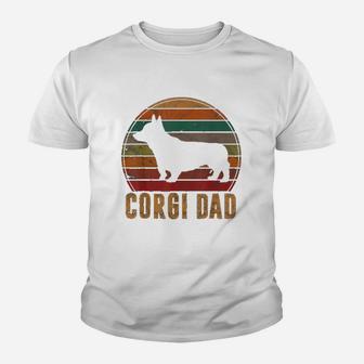 Retro Corgi Dad Gift Dog Owner Pet Welsh Corgi Father Kid T-Shirt - Seseable