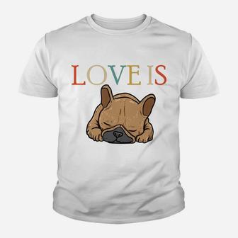 Retro Love French Bulldog Men Women Kid T-Shirt - Seseable