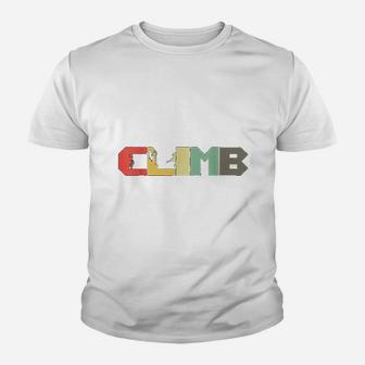 Retro Rock Climbing Gift I Vintage Climber Mountaineer Kid T-Shirt - Seseable